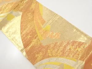 アンティーク　純金箔24K熨斗に花鳥模様織り出し袋帯（材料）